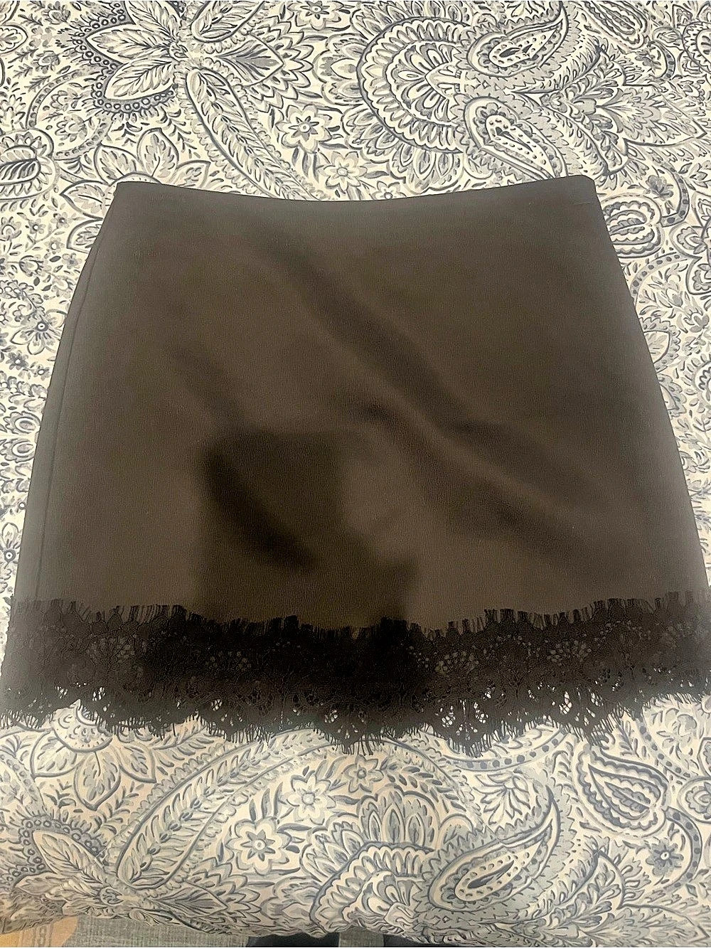 NWOT Zara Skort with Lace Hem Mini Skirt Black XS
